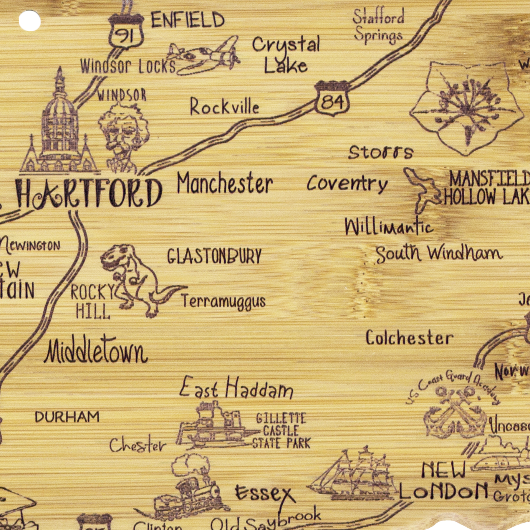 Destination Connecticut Cutting & Serving Board 7