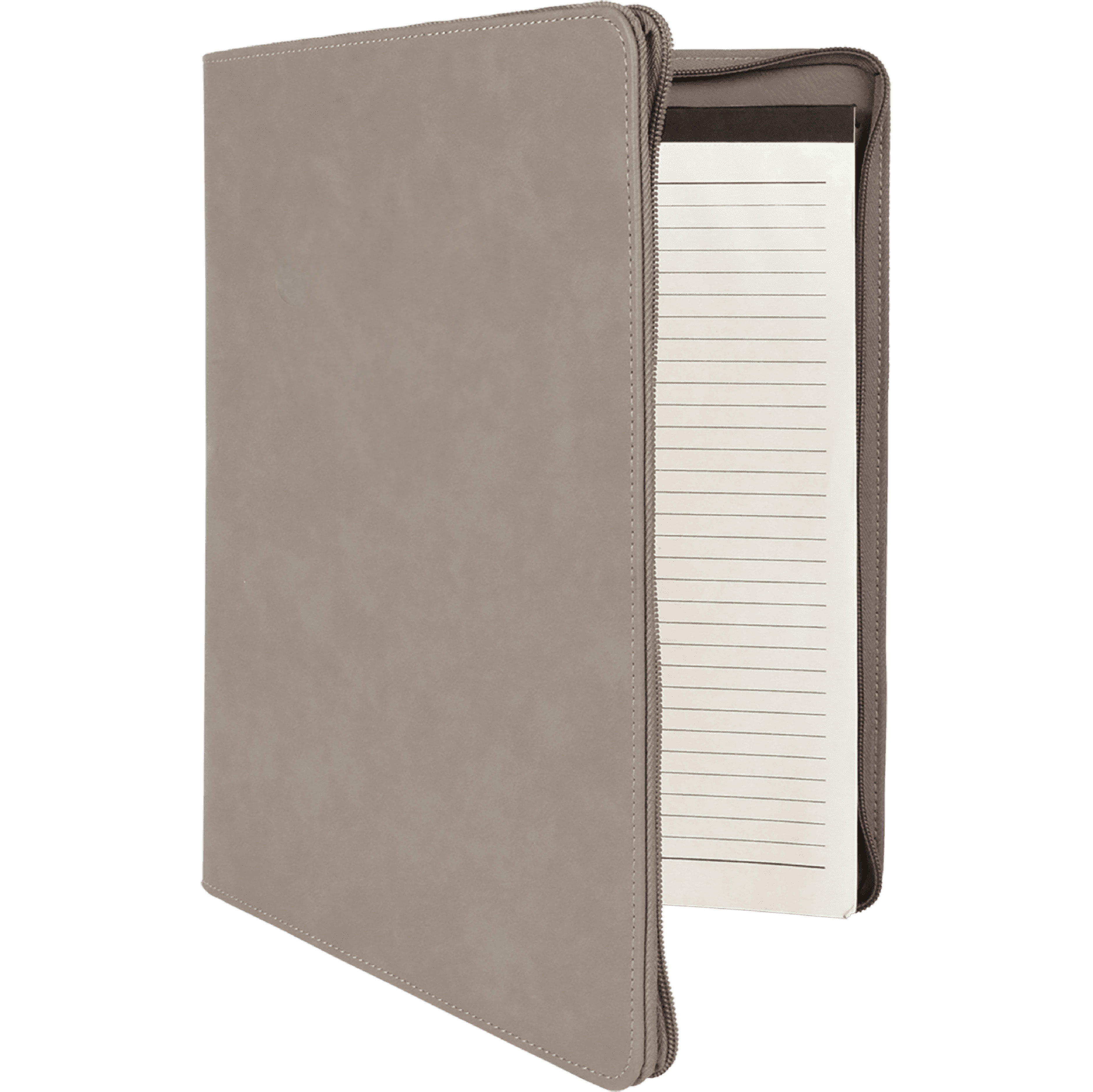 9" x 12" Leatherette Gray Portfolio with Zipper 12