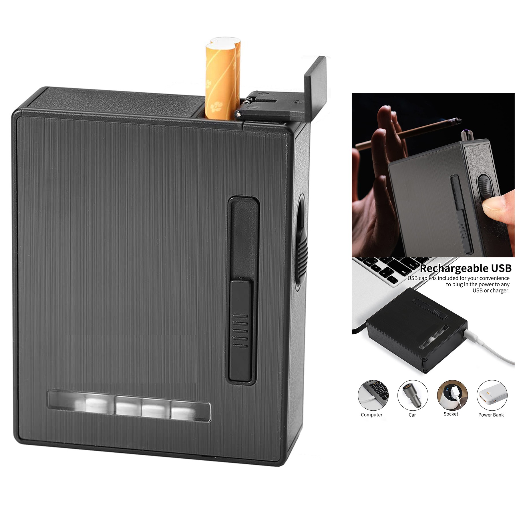 Regular Cigarettes Case Arc Lighter 2