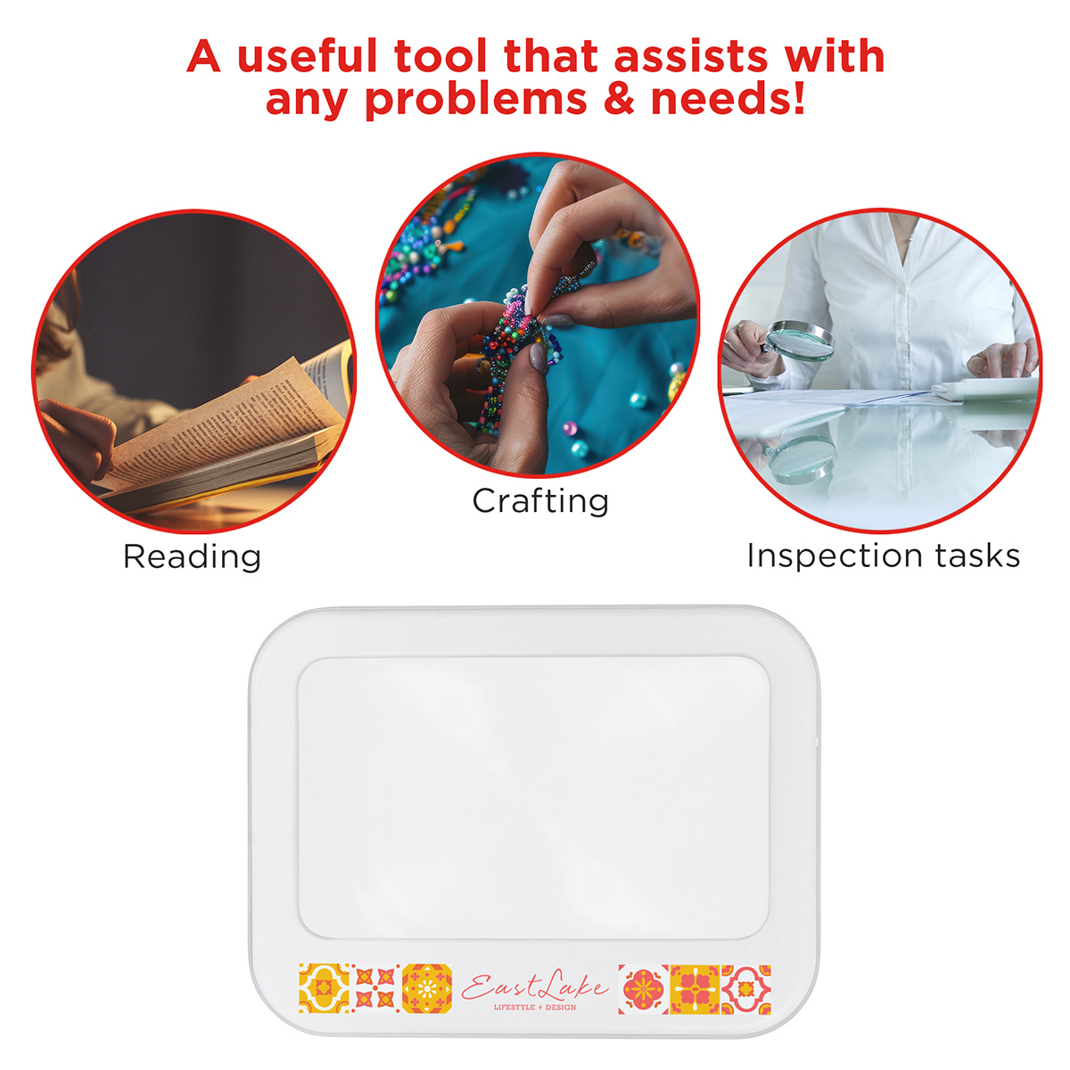Best Buddy Tools ® 3X Full-Page LED Lighted Magnifier 5