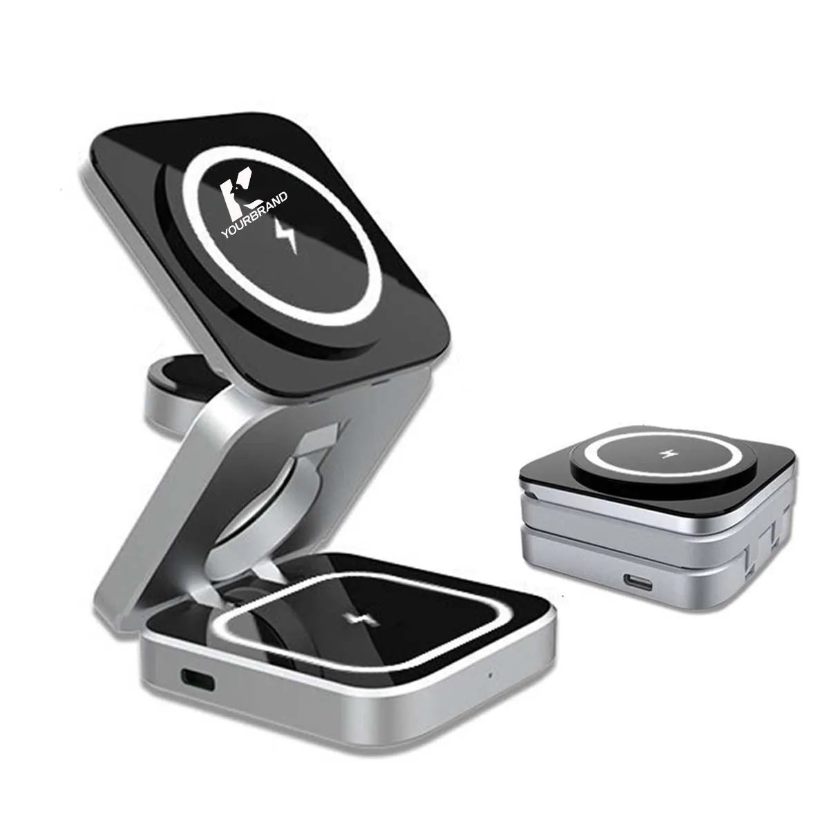 3in1 Adjustable Foldable Magnetic Wireless Charging Station 3