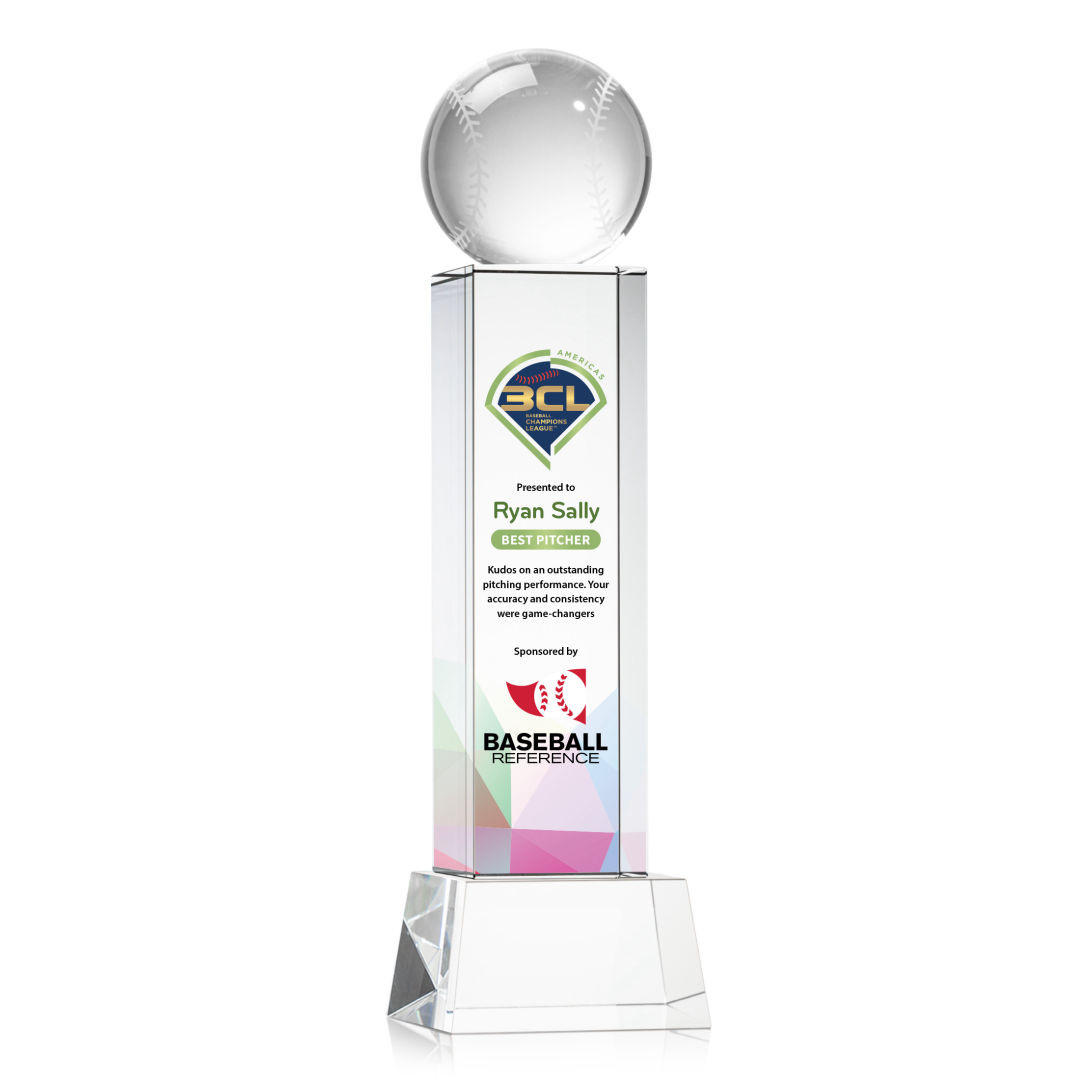 Baseball VividPrint™ Award on Belcroft - Clear 14