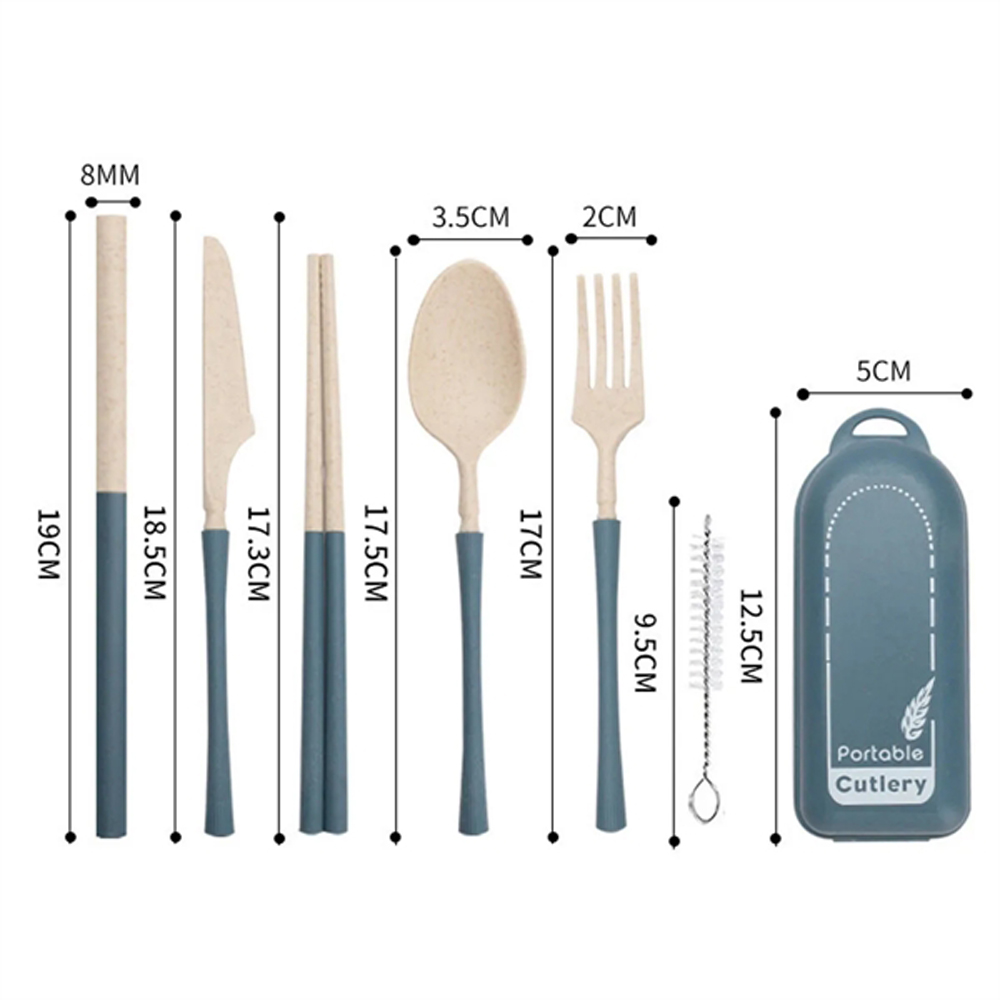 Wheat-plastic Reusable Utensil Set 7PCS 3