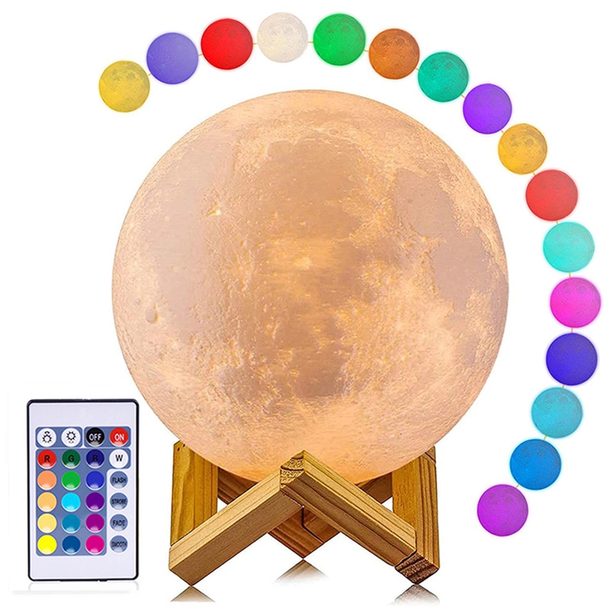 16 Colors LED Moon Light with Remote, Touch Control and USB 2
