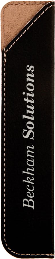 Black/Silver Faux Leather Pen Case 1