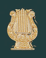 Music Lyre Metal Chenille Letter Insignia Pin 2