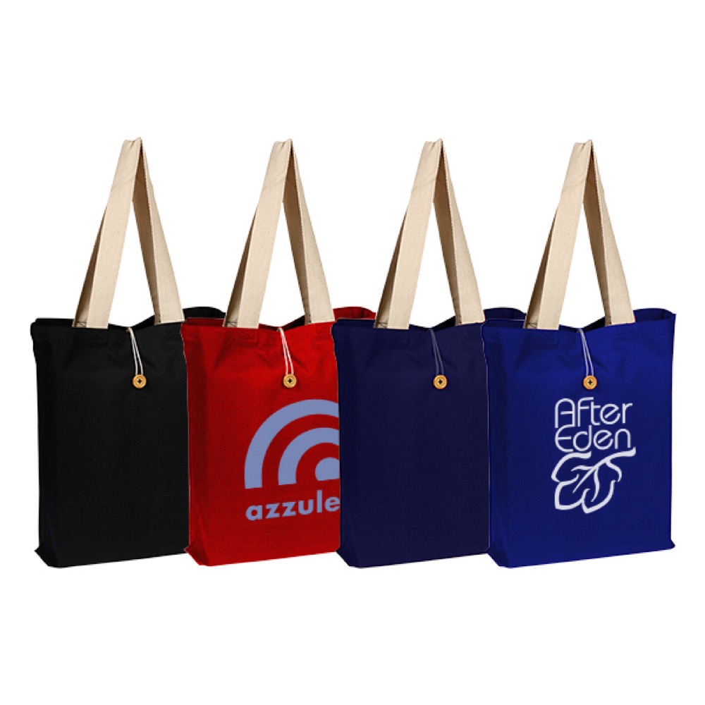 Colorful Canvas Button Tote, custom tote bag with logo imprint 2