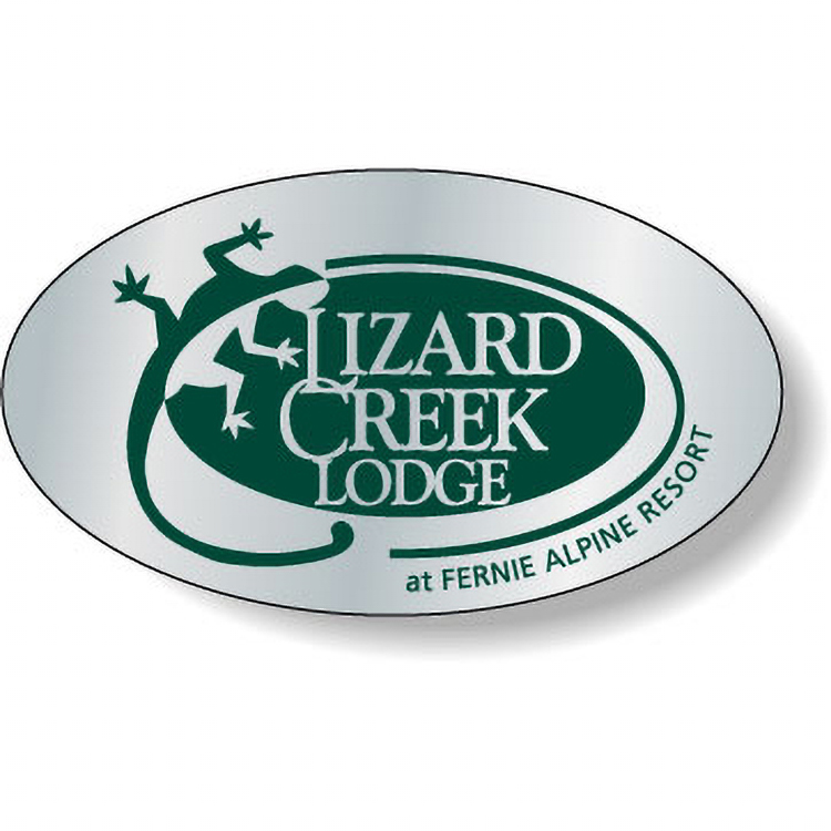 Bright Silver Foil Paper Roll Label Stock Oval (1"x1.75")