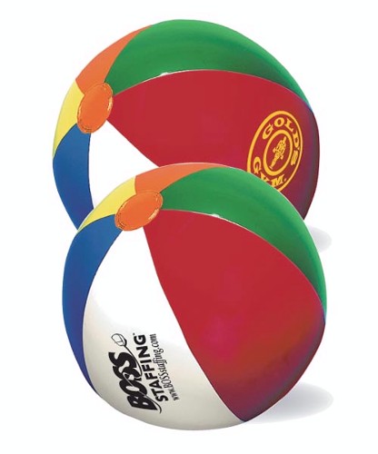 Beach Ball w/ Multi-Colored Panels (9" Inflated)