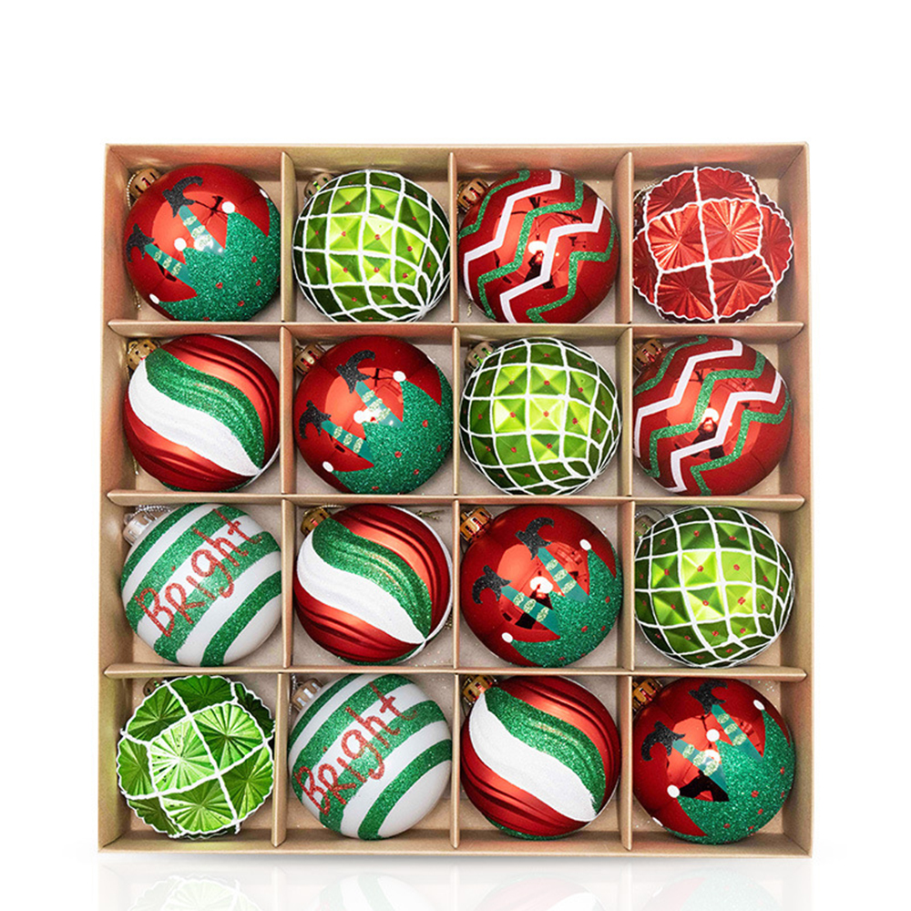 Christmas Tree 16pcs 8cm Colored Balls 4