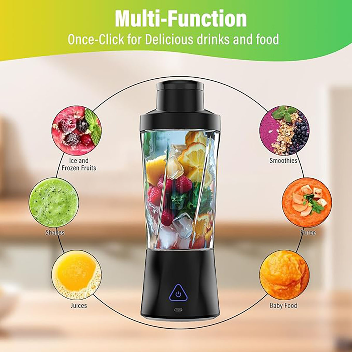 Portable Personal Blender Rechargeable 24 Oz Juicer Cup 4