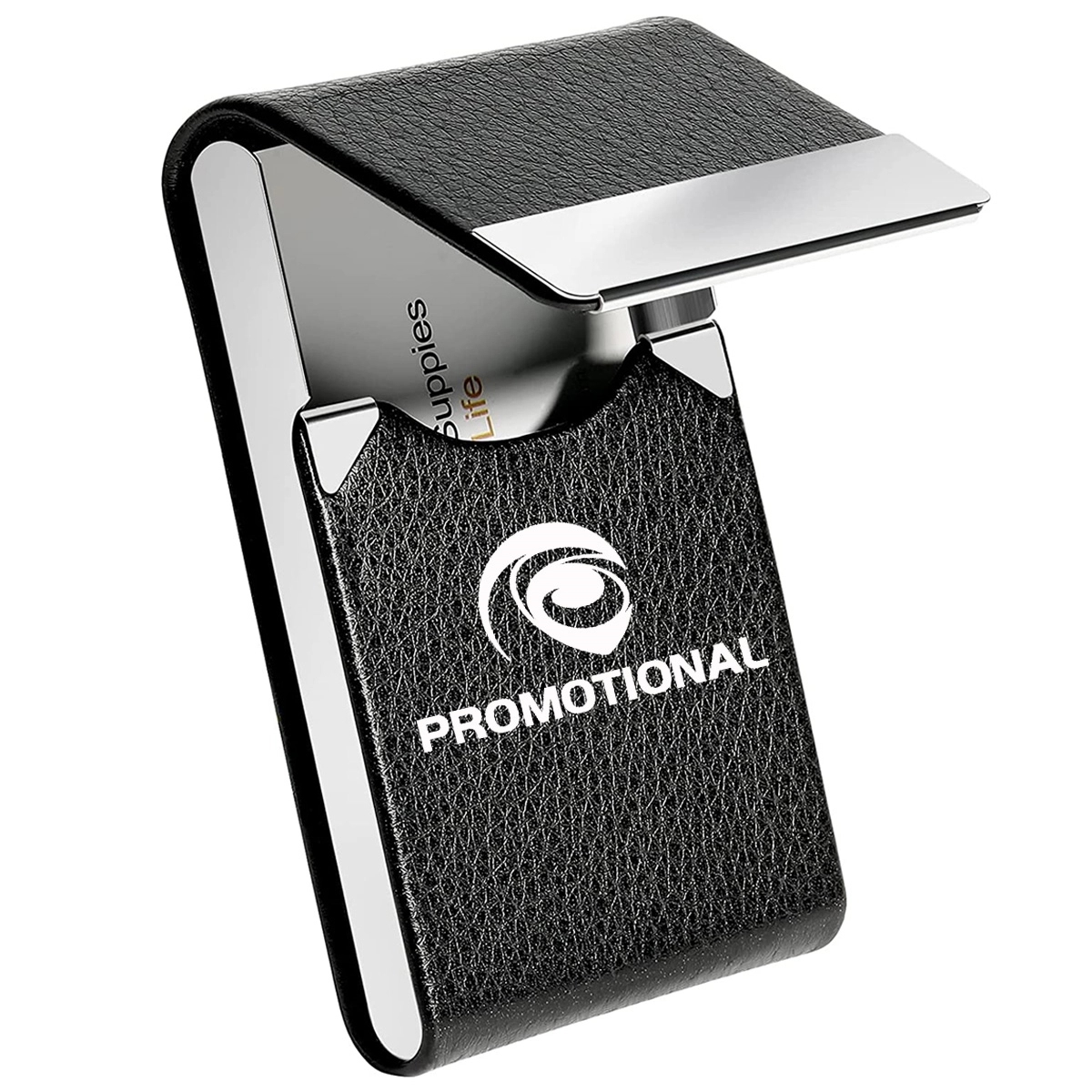 Custom Logo Pocket Slim PU Leather Business Card Holders 6