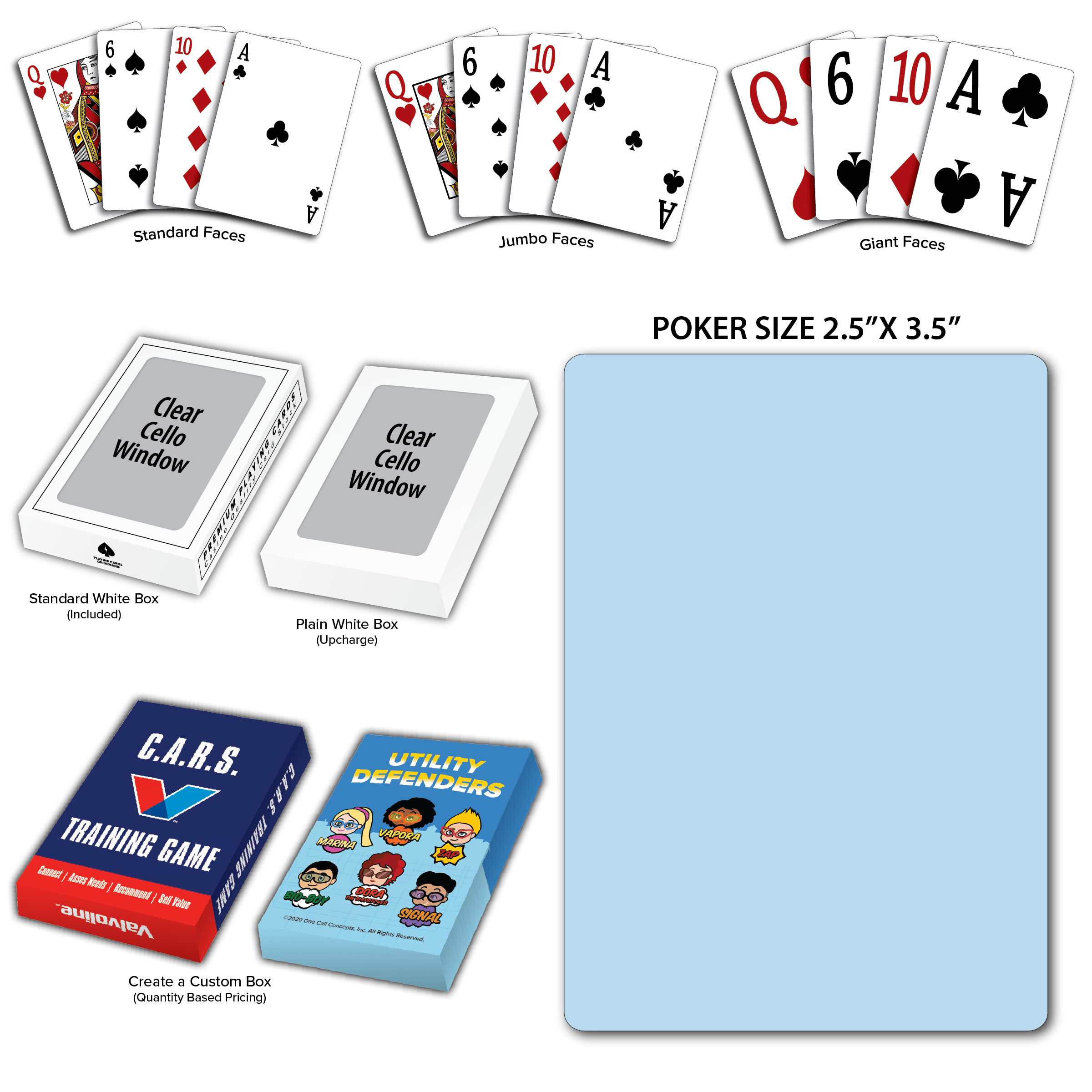 Solid Back Powder Blue Poker Size Playing Cards 4