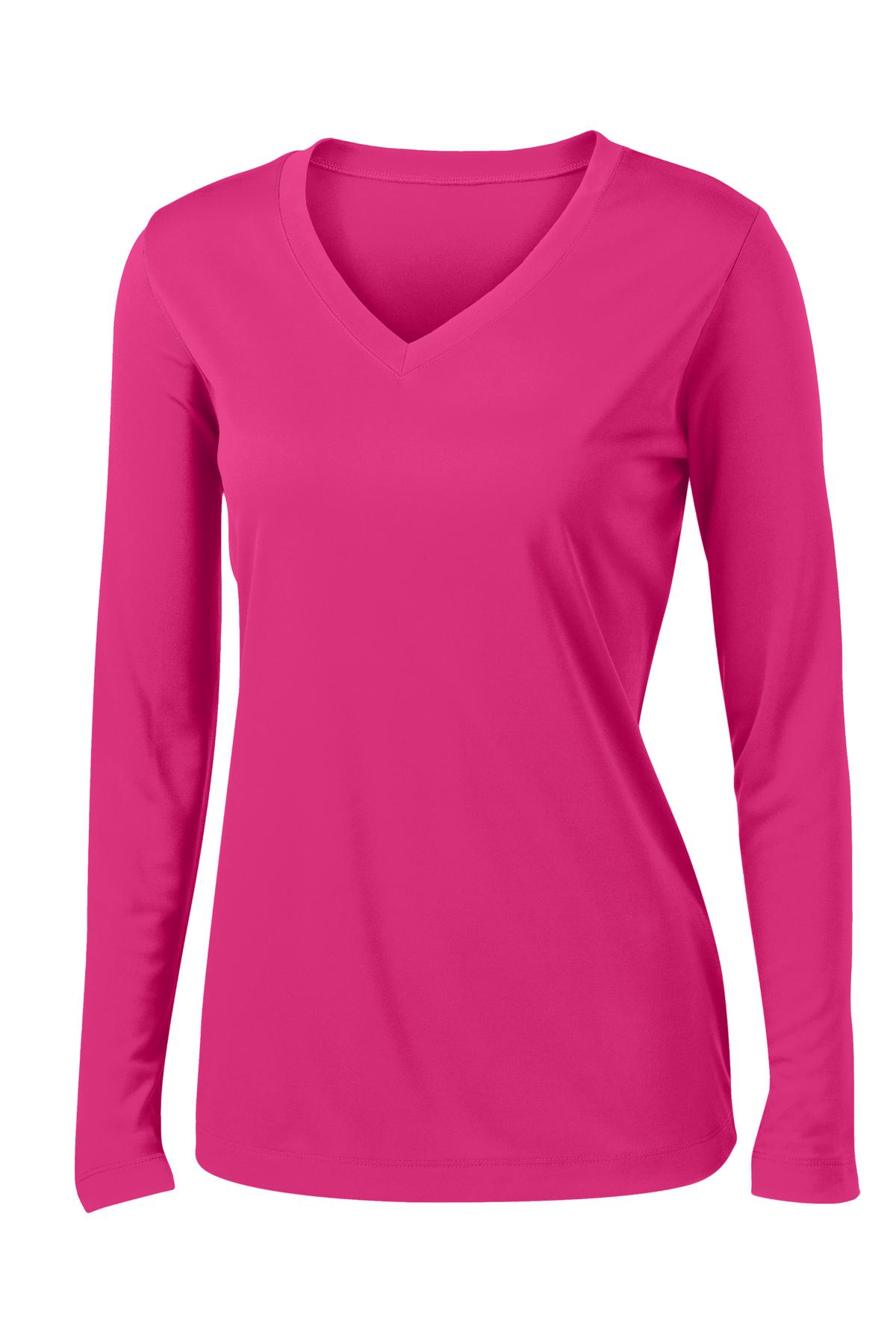 Sport-Tek Women's Long Sleeve PosiCharge Competitor V-Neck Tee. LST353LS 92