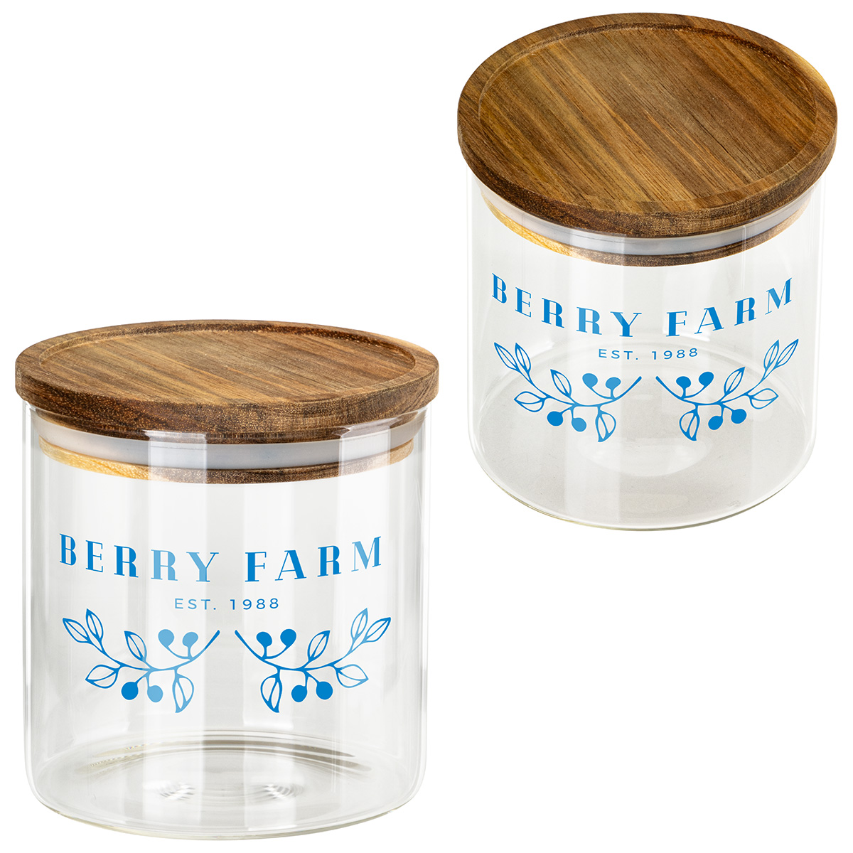 Corsica 22 oz Glass Canister with Acacia Lid 2