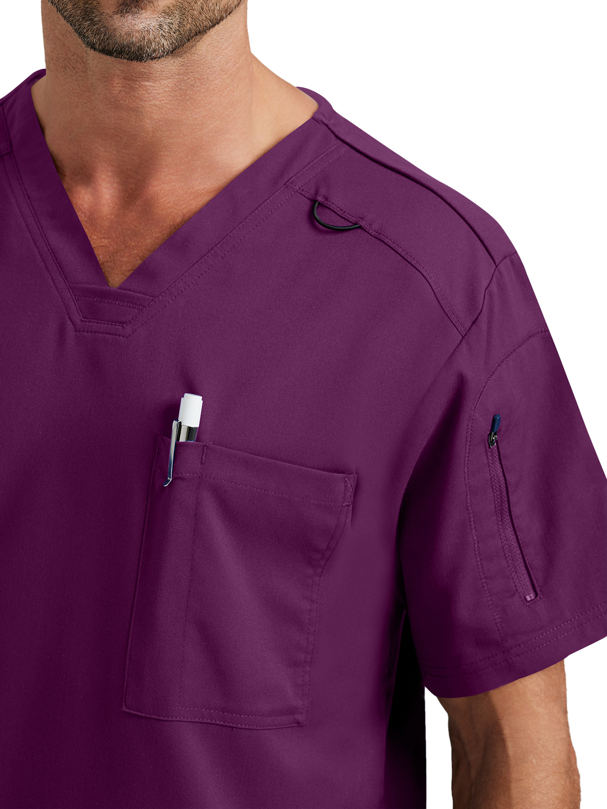 Grey's Anatomy Spandex Stretch - Men's Two-Pocket V-Neck Murphy Scrub Top 35