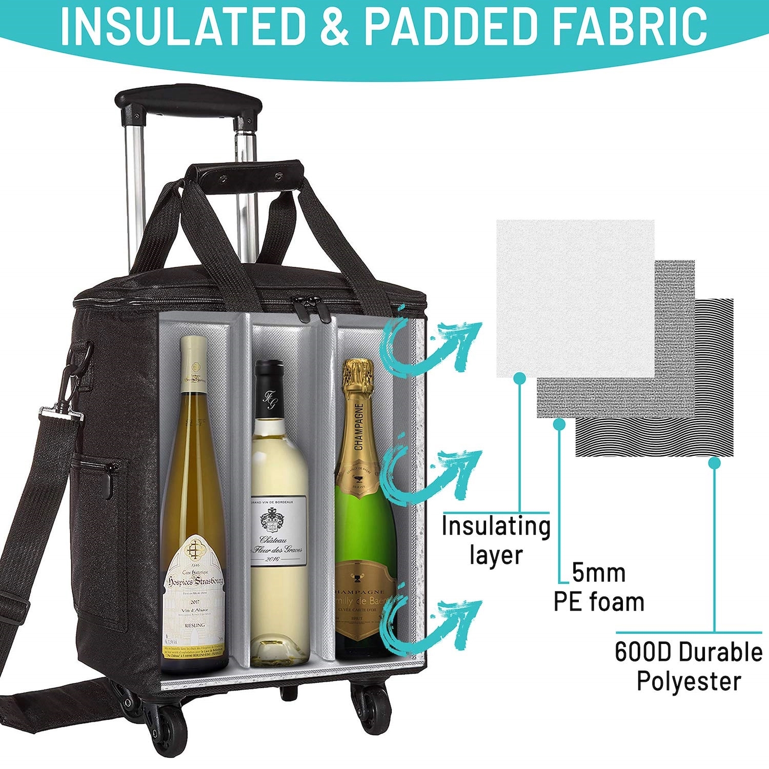 Wine Bags For Travel - 6 Bottle Carrier 2