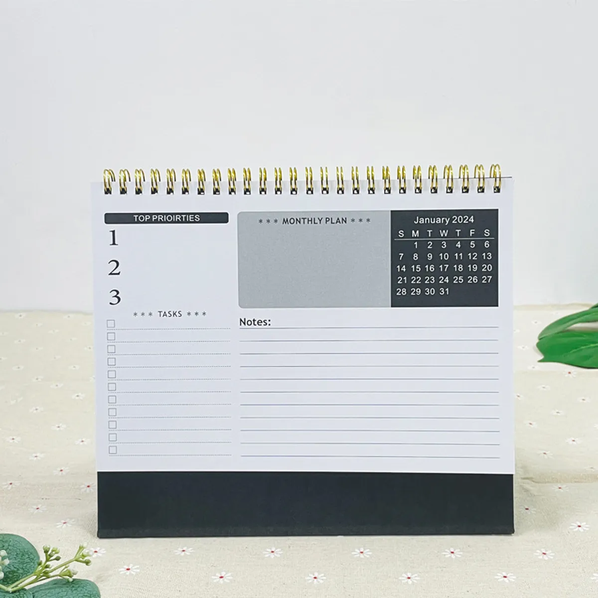Desk Calendar with Monthly Standing Flipped for Home Office 1