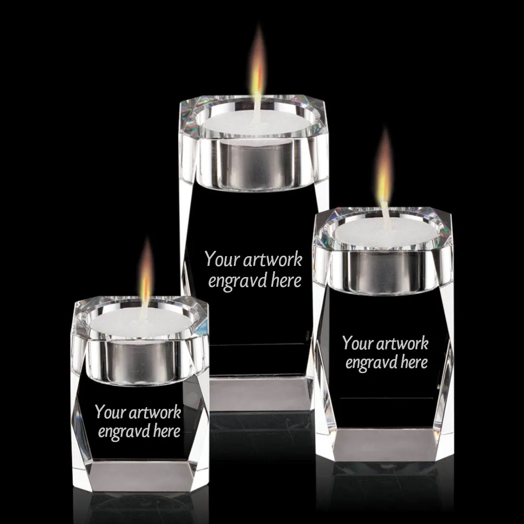 Bevelled crystal tealight holder 2
