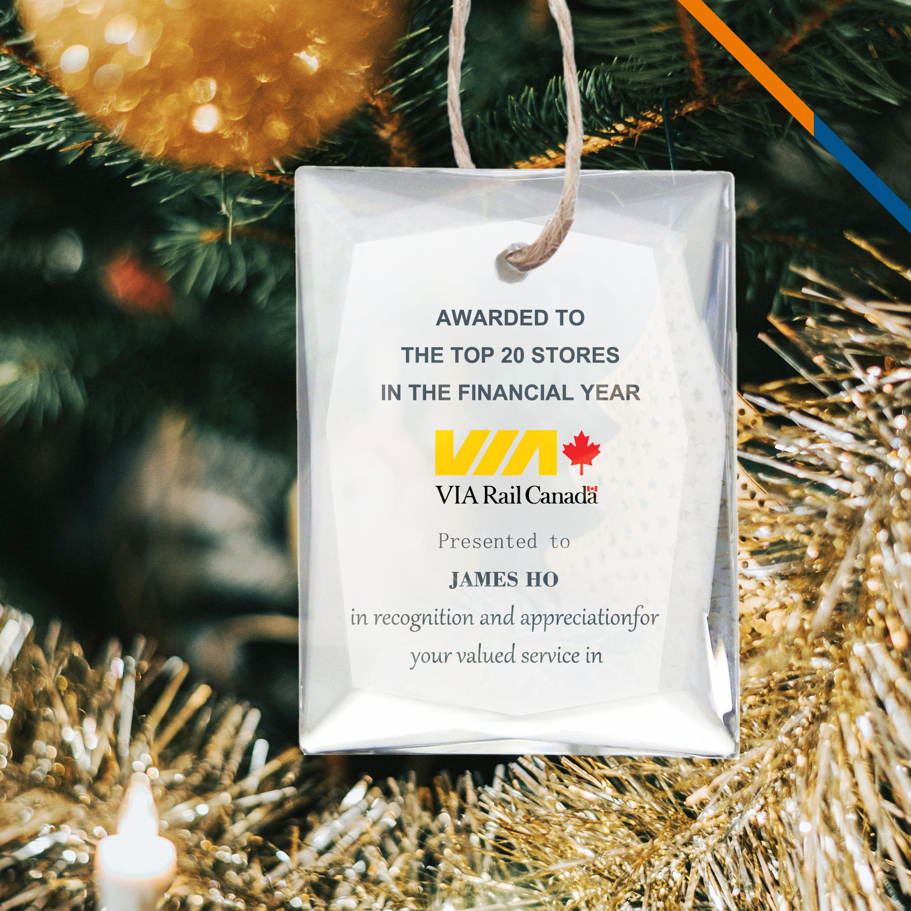 Shad Rectangular Award Ornament 5