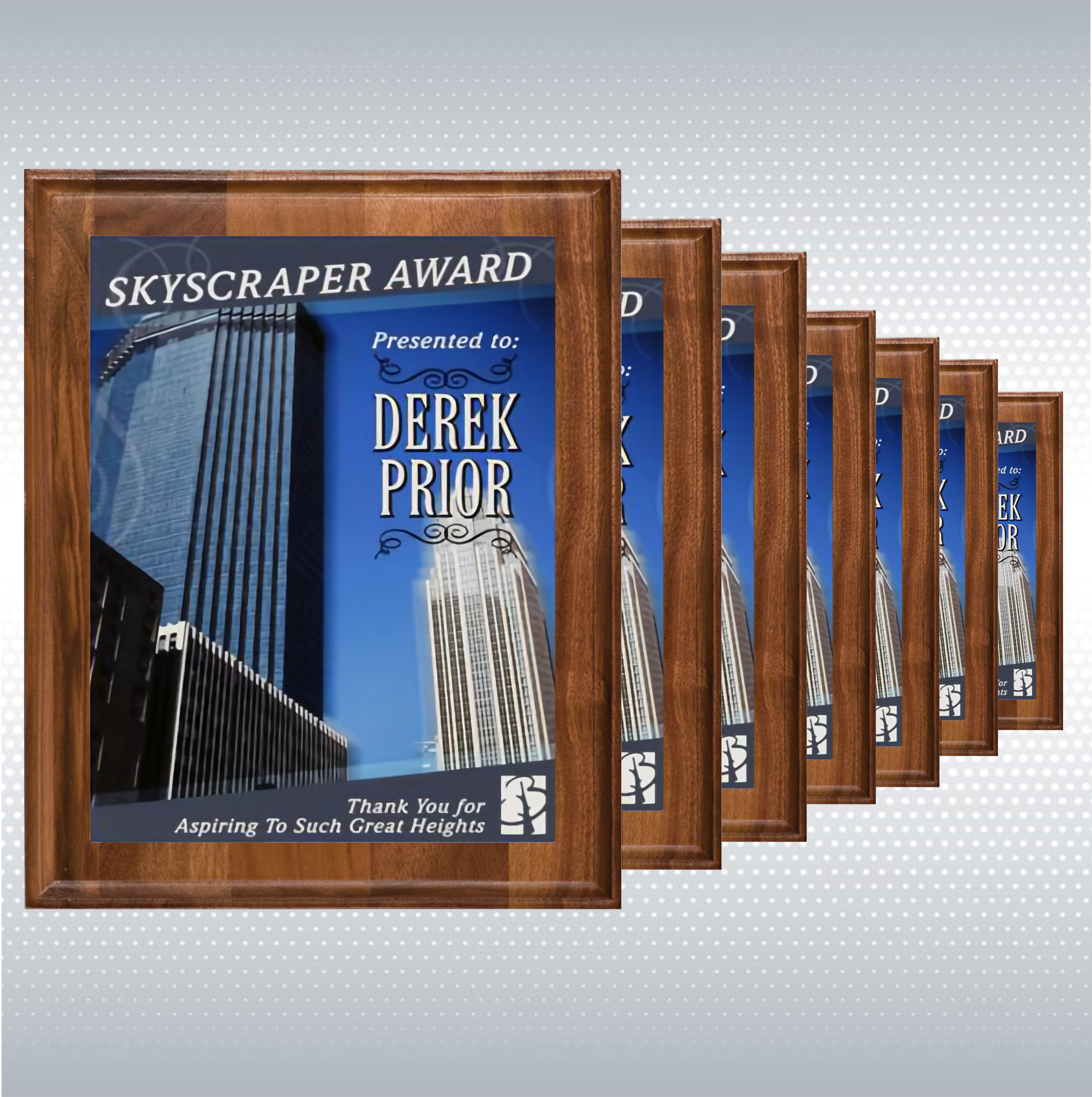 Walnut Wood Plaque w/Full Color Sublimated Plate 1