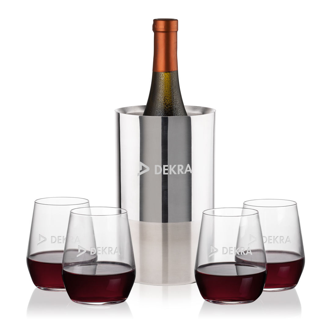 Catania Wine Cooler & Germain Stemless Wine Set
