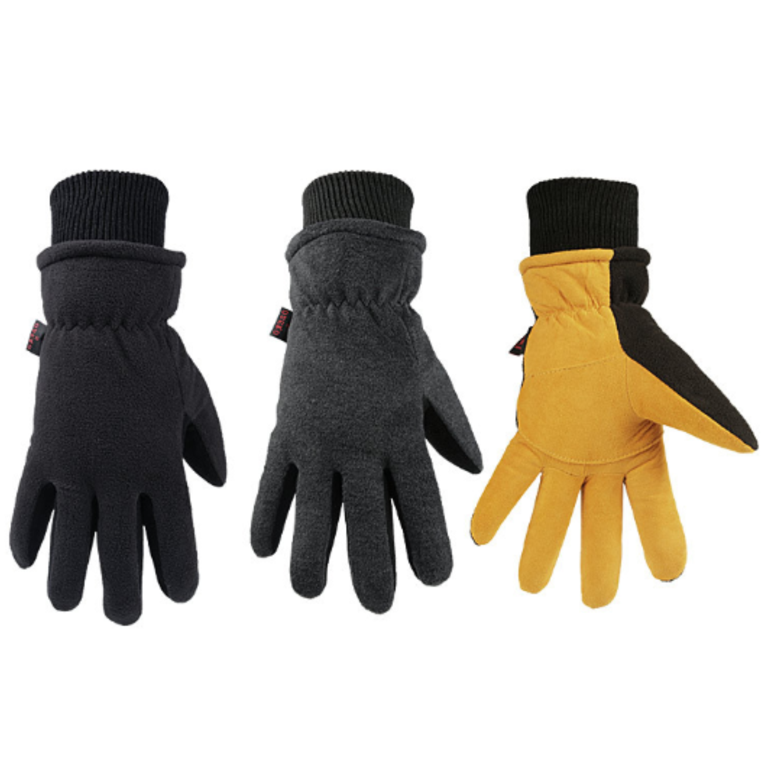 Deerskin and velvet winter warm gloves 3