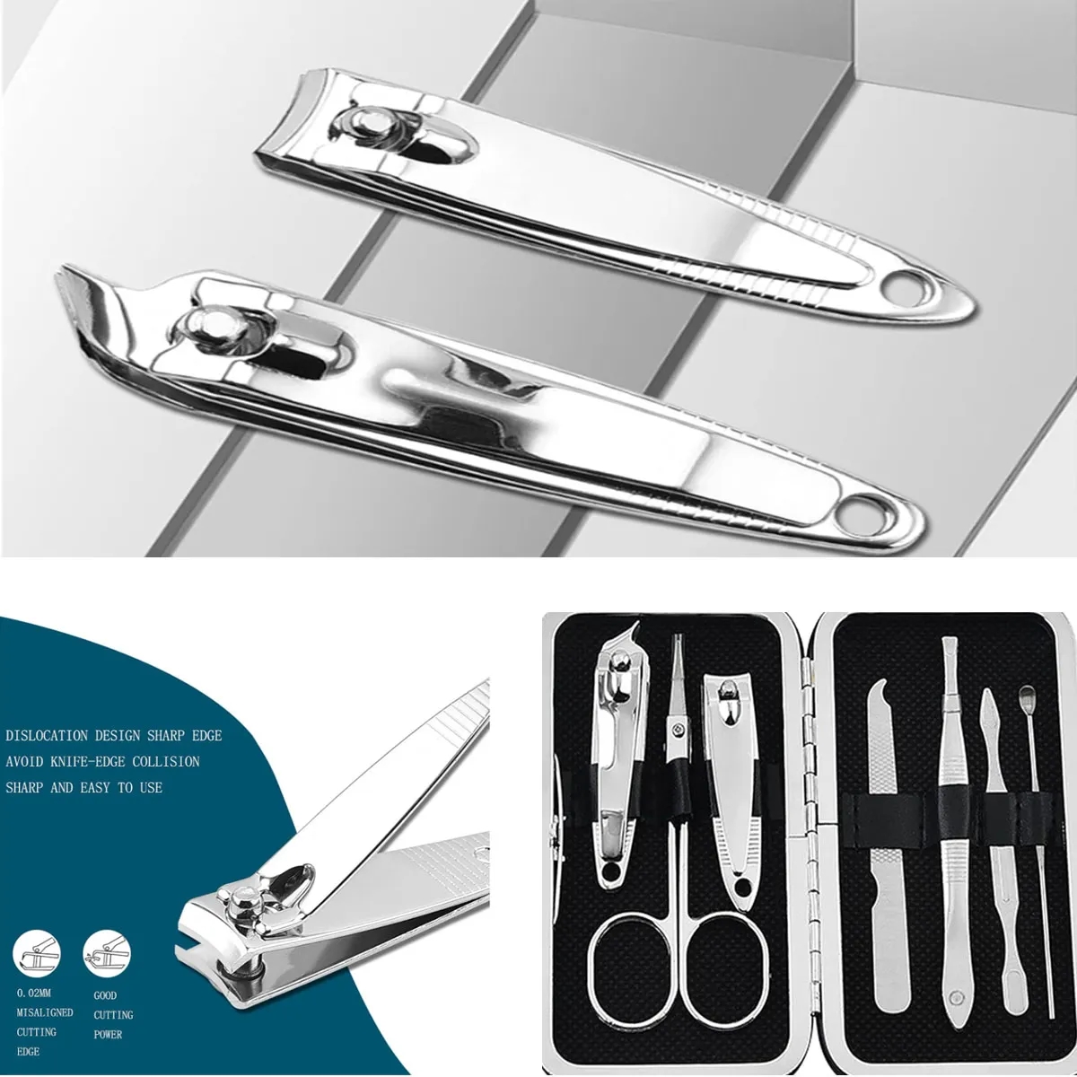 7pcs Stainless Steel Nail Clipper Tool Set All Over Printing 3