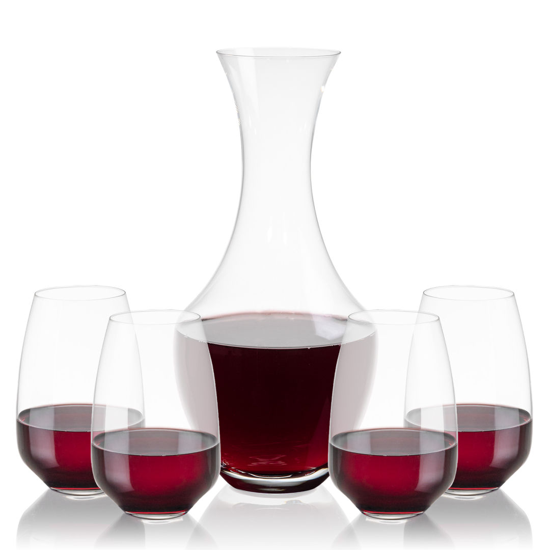 Oldham Carafe & Oldham Stemless Wine 6