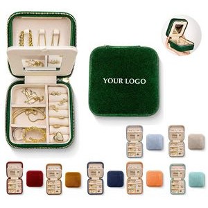 Plush Velvet Travel Jewelry Box Organizer 1