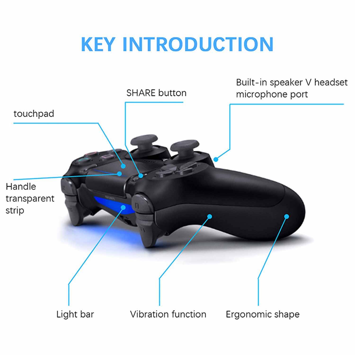 PS4 gamepad dual motor 6 axis P4 with tooth controller 5