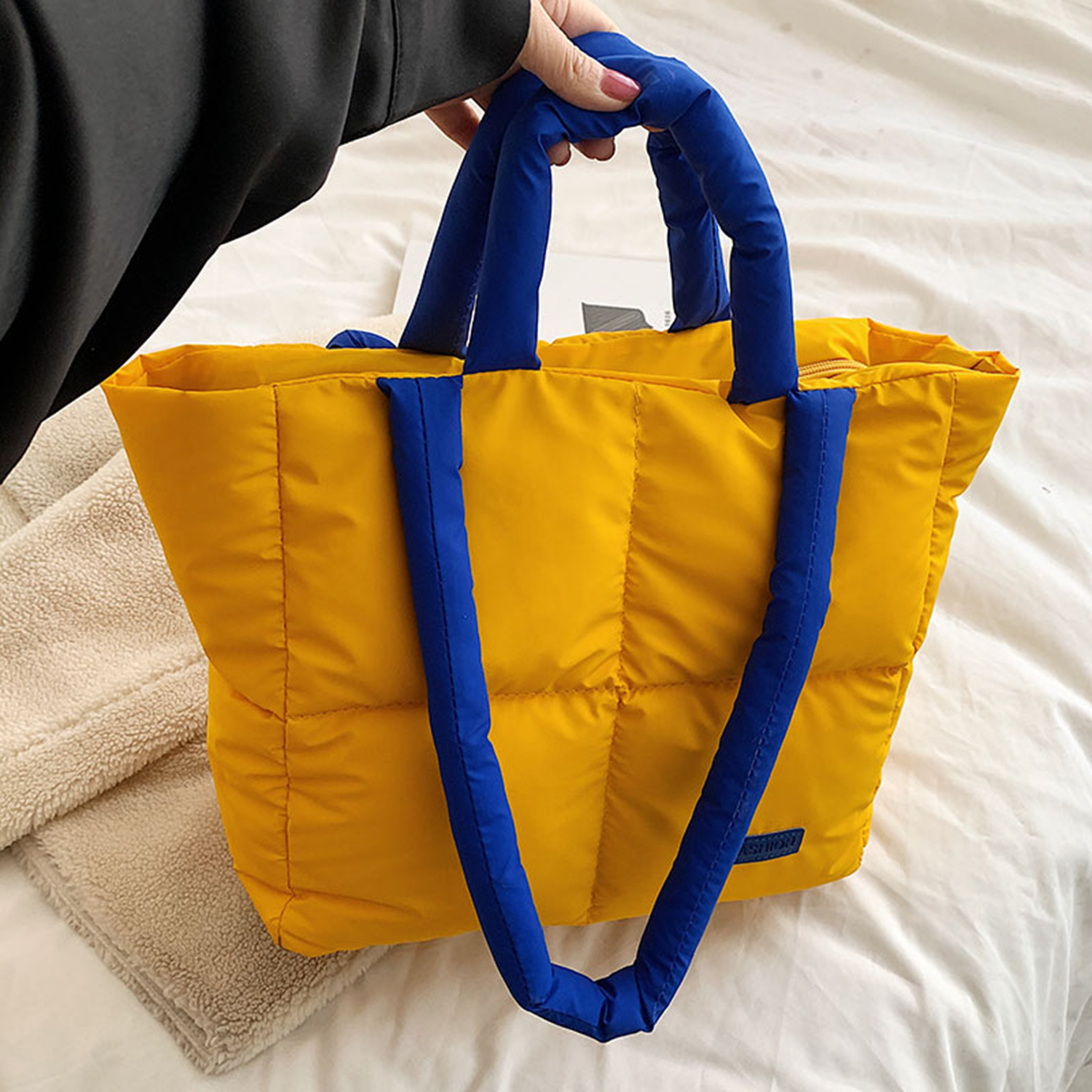 Soft Quilted Cotton Shoulder Handbag 7