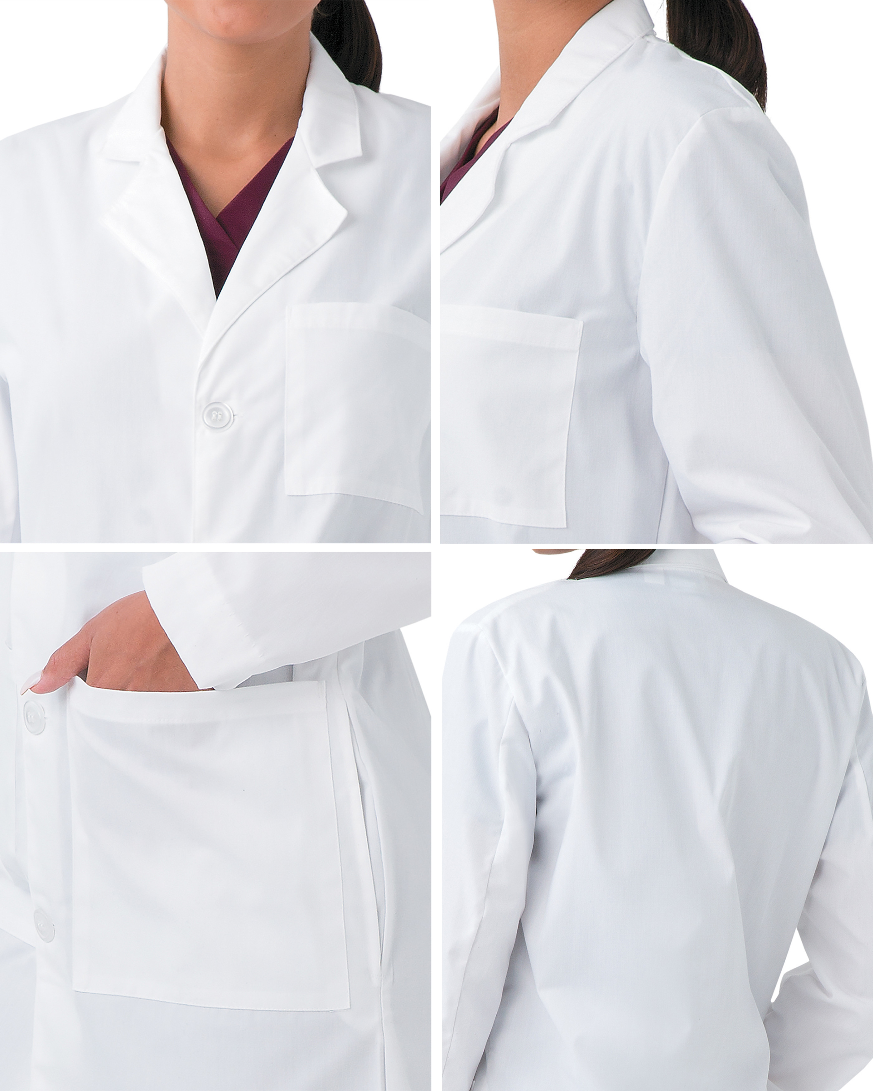 Landau - Essentials - Unisex Three-Pocket 39" Full-Length Lab Coat 4