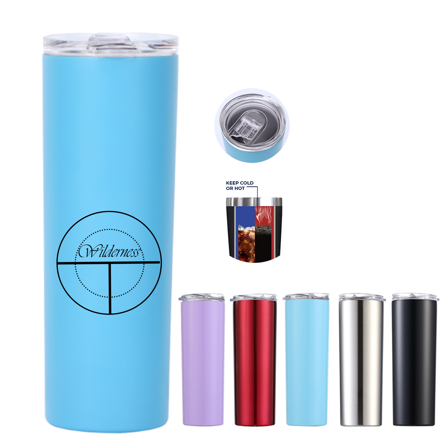 20oz Stainless Steel Insulated Tumbler w/ Lid 1