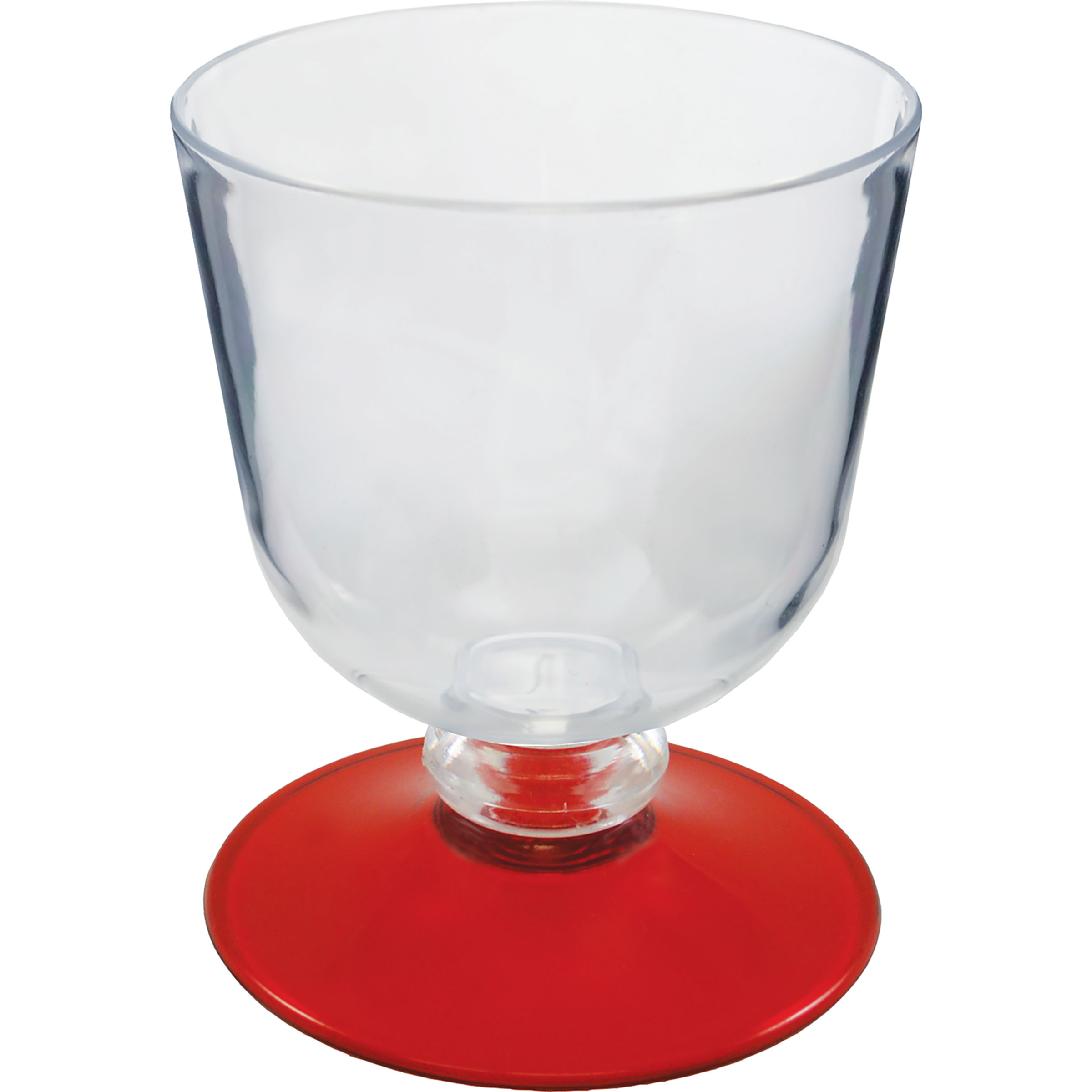 7oz Short Stem Plastic Wine Glass with Your Choice of Base Color 9