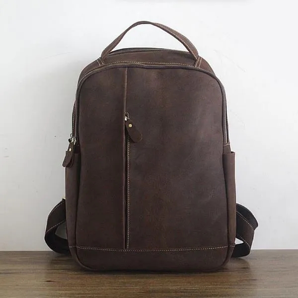 Men's Genuine Leather Laptop Backpack 3