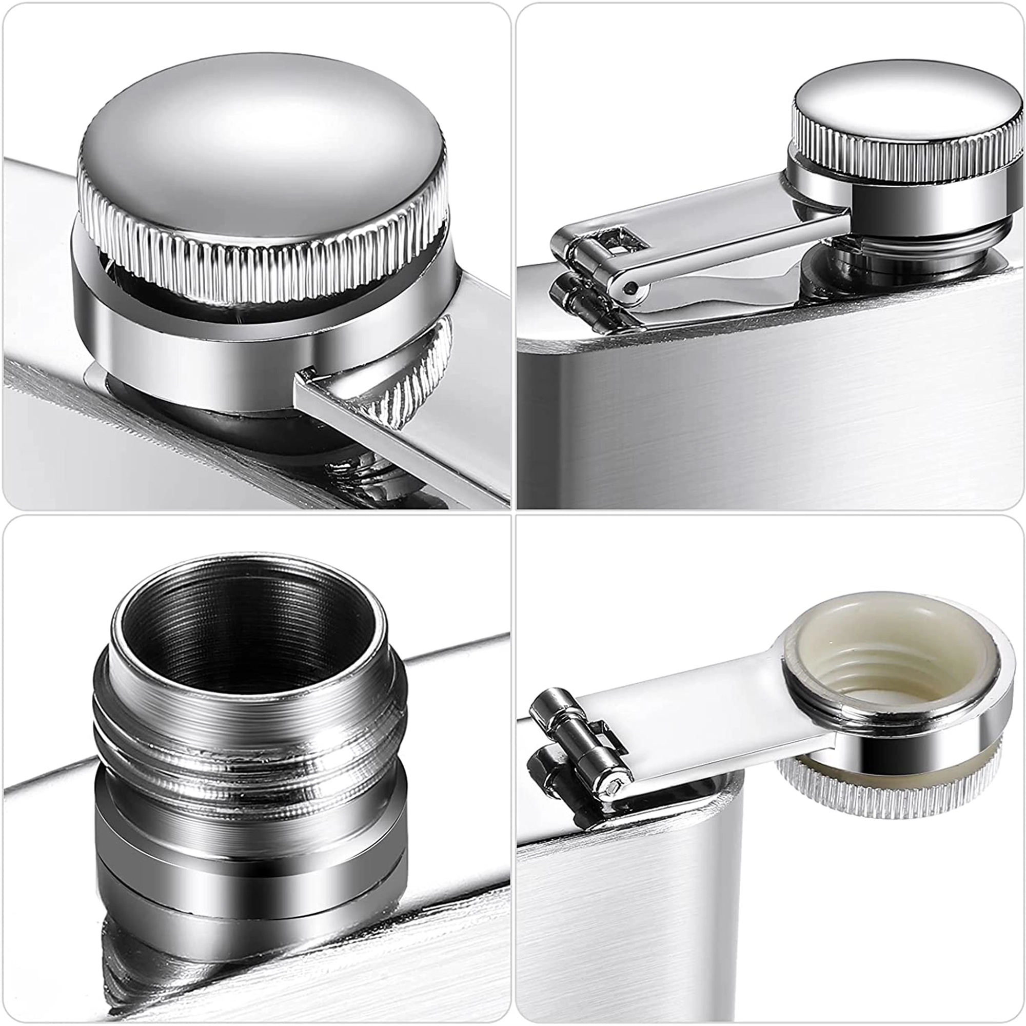 8 Oz Stainless Steel Flask with Funnel, custom water bottle with logo imprint 1