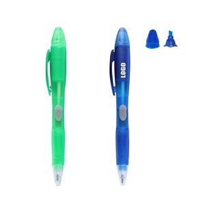Translucent Barrel Pen With Highlighter 17