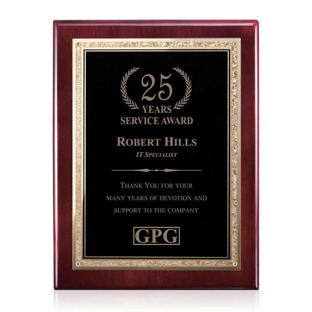 Gemstone Rosewood Plaque - Rosewood/Black Elegance 2