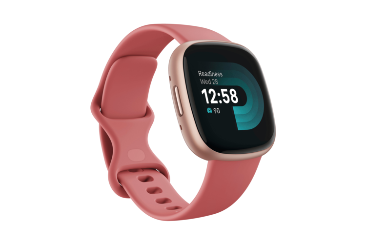 Fitbit Versa 4 Smartwatch - Pink Sand/Copper Rose Aluminum 1