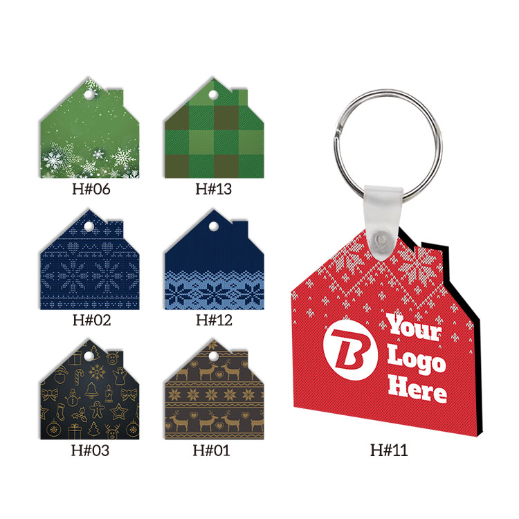 Free Shipping Full Color Christmas Key Chain - House 1