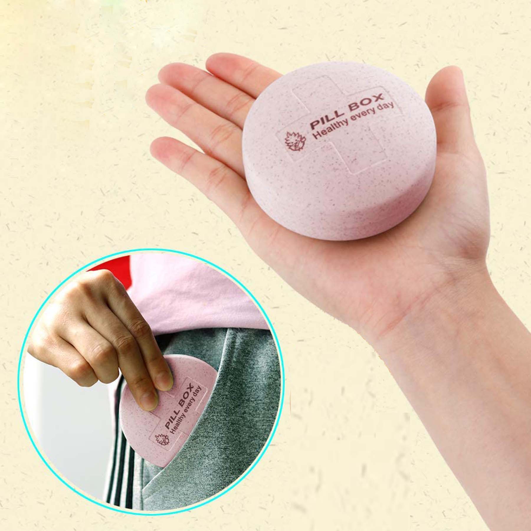 Portable Circular Pill Box Medicine Case 2