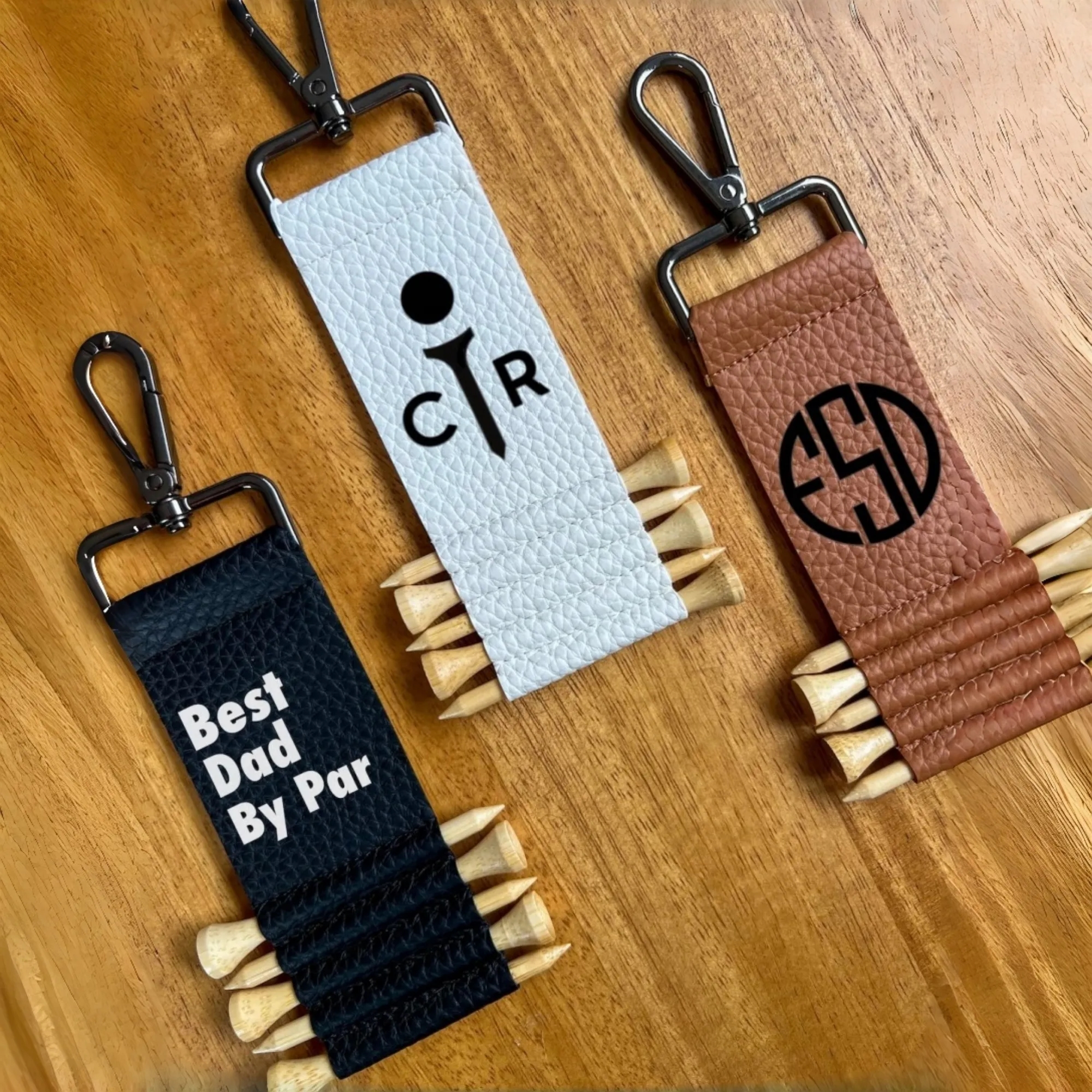 Personalized Leather Golf Tee Holder 7