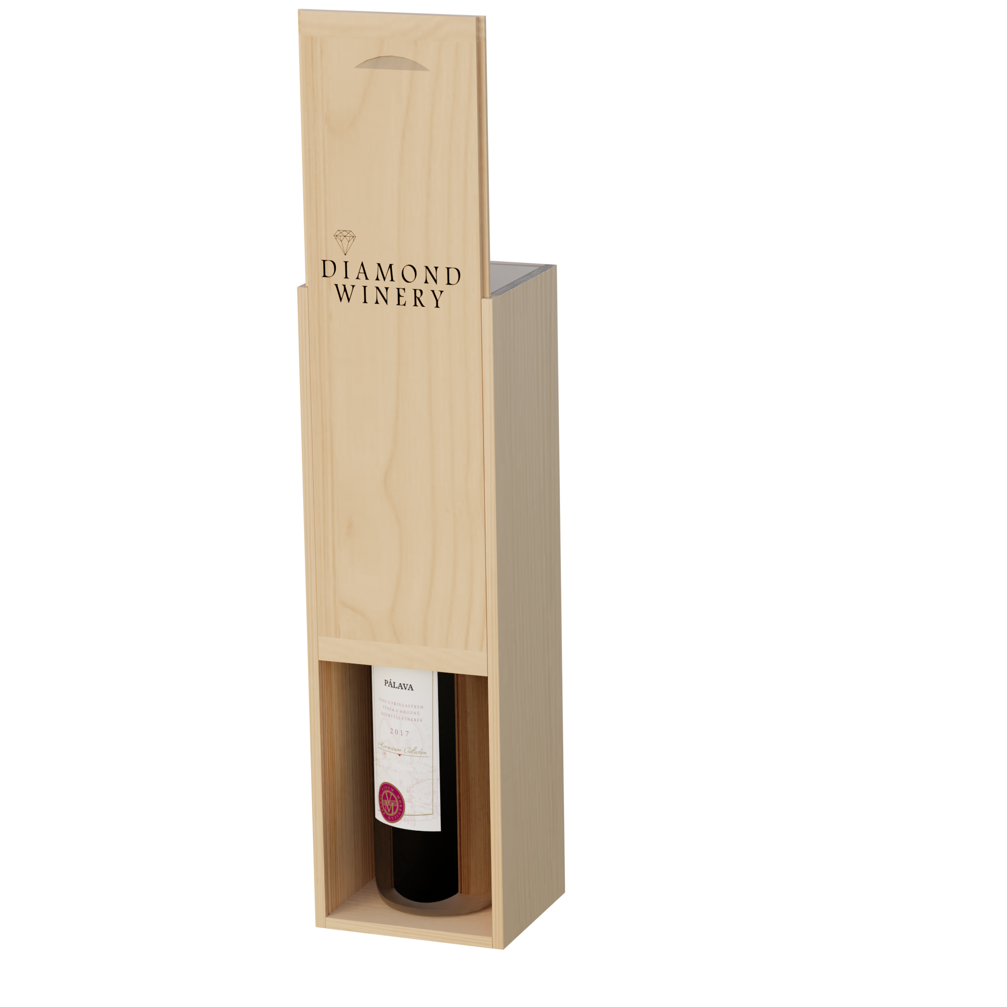 One Bottle Wine Box with Screen Print 2