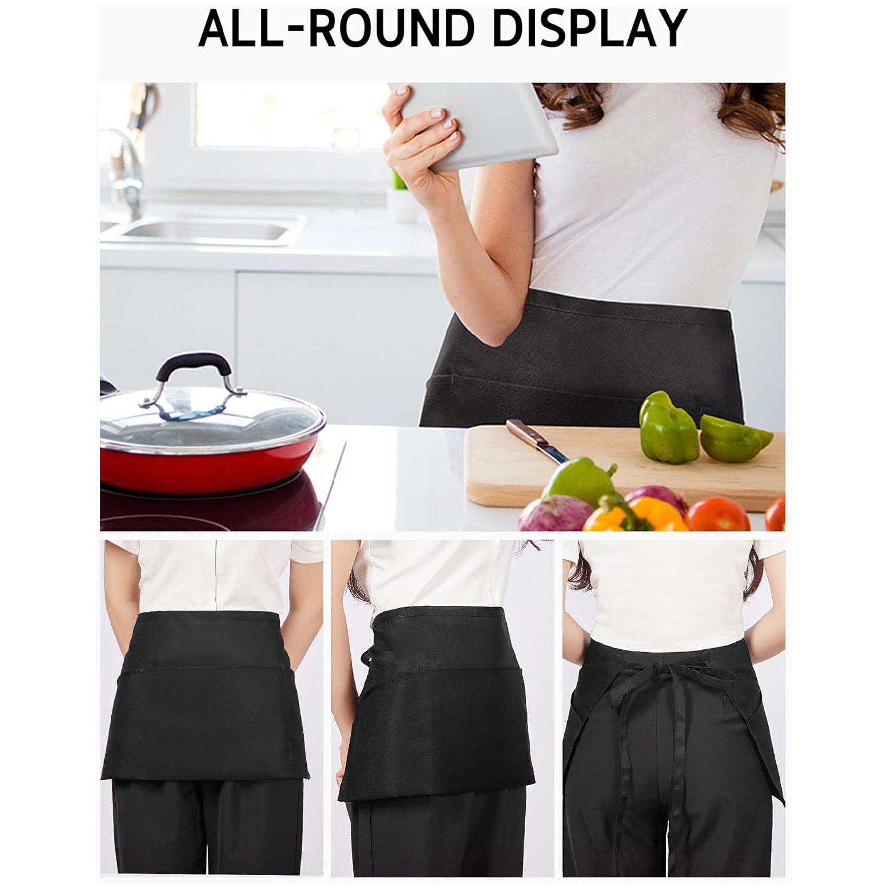 Server Apron with 3 Pockets 11.5" 2