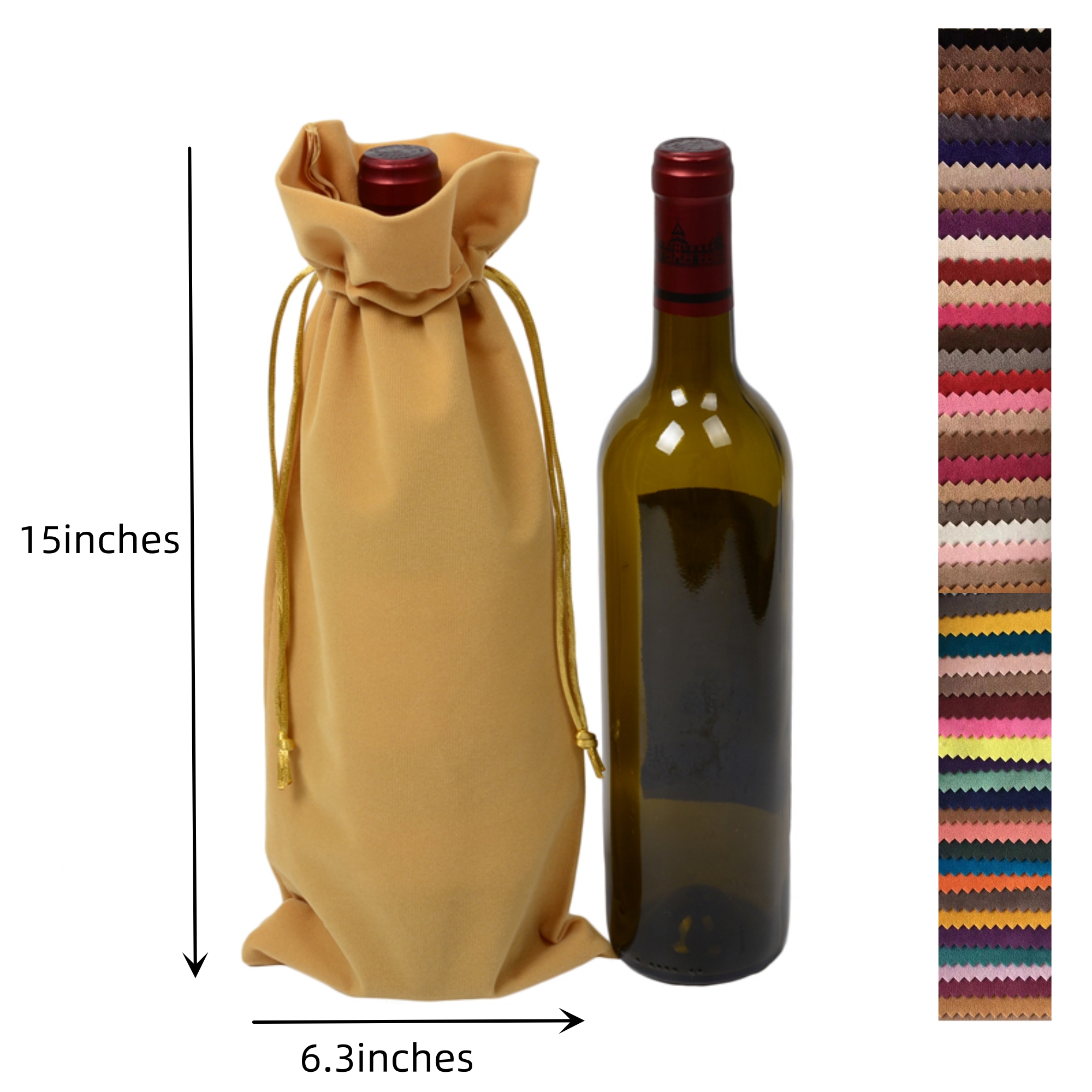 Durable Flannelette Velvet Wine Tote Bags MOQ20 1