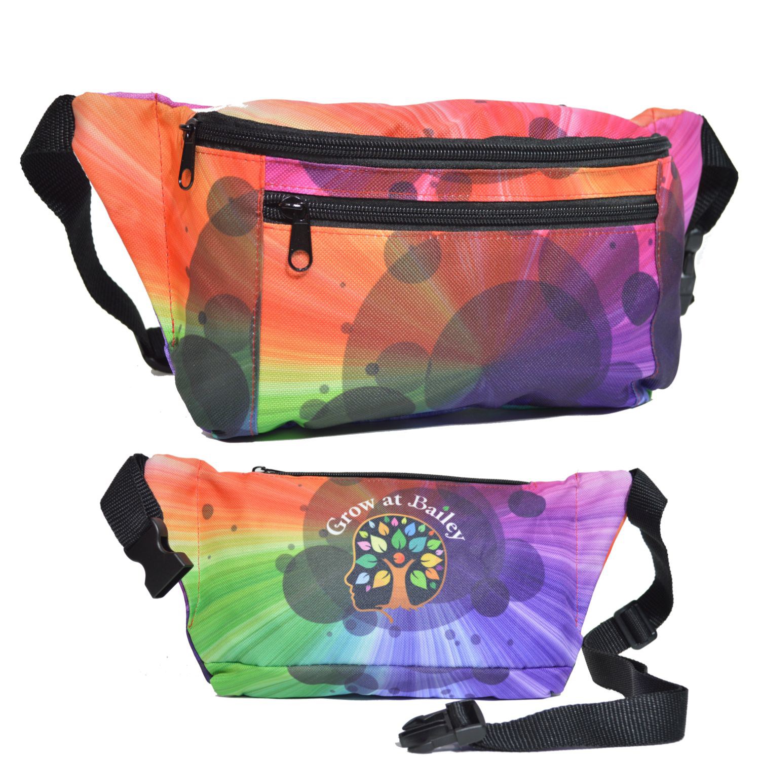 3 Zipper Fanny Pack w/ Full Wrap Sublimation Waist Bag 3