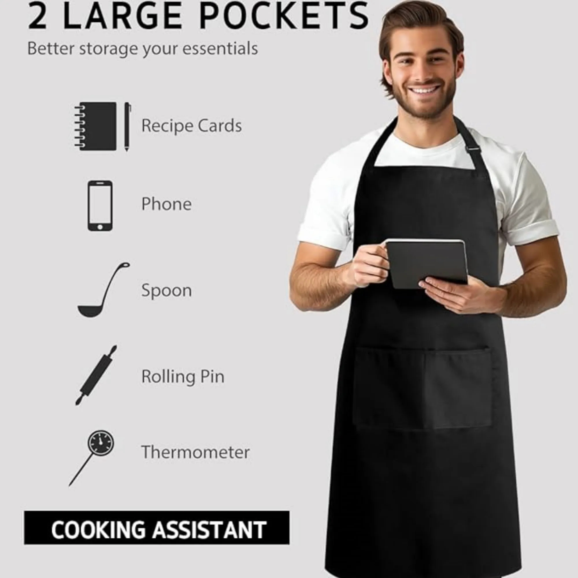 Adjustable Neck Strap Anti-Stain Apron 3