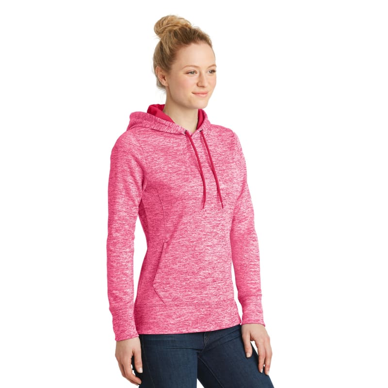 Sport-Tek Women's PosiCharge Electric Heather Fleece Hooded Pullover. 4