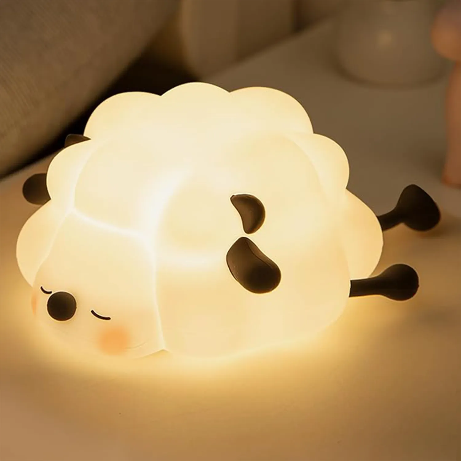 Food Grade Silicone Squishy Sheep LED Lamp 5